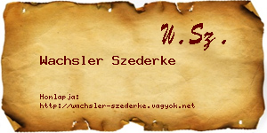 Wachsler Szederke névjegykártya